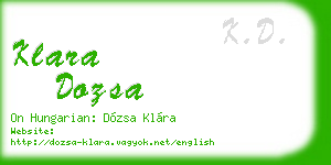 klara dozsa business card