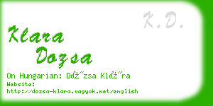 klara dozsa business card